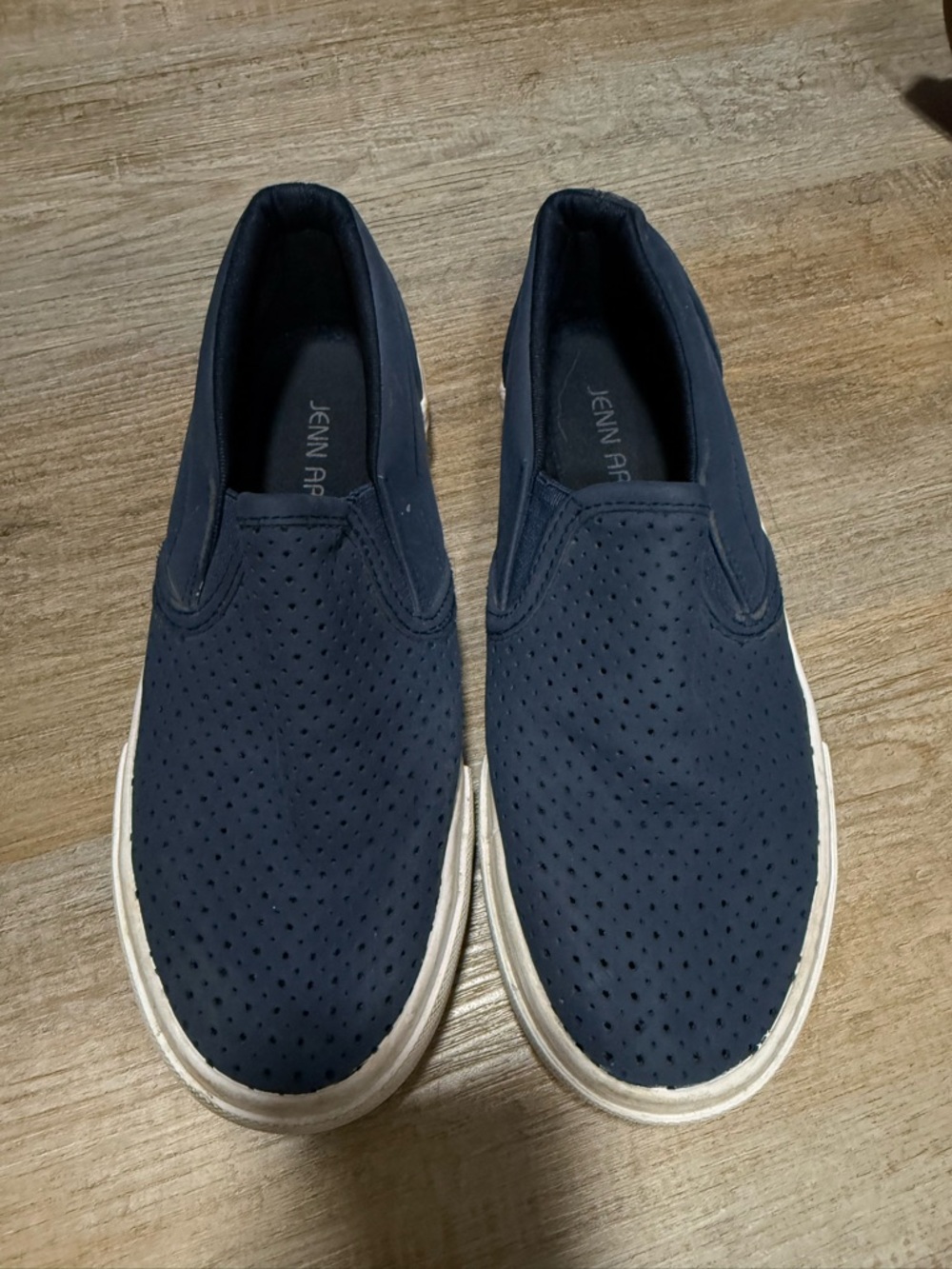Jenn Ardor Navy Slip-On Perforated Sneakers